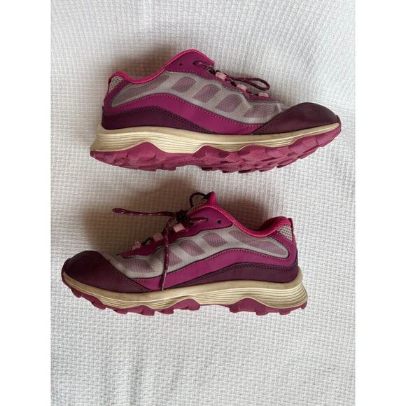 Merrell Moab Speed Low Waterproof Shoes Sz 5 M Girls Kids Hiking Sneaker Pink - Picture 3 of 8
